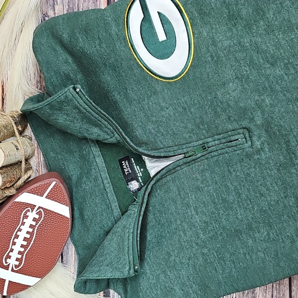 GREEN BAY PACKERS LONG SLEEVE 1/4 ZIP PULLOVER SWEATSHIRT